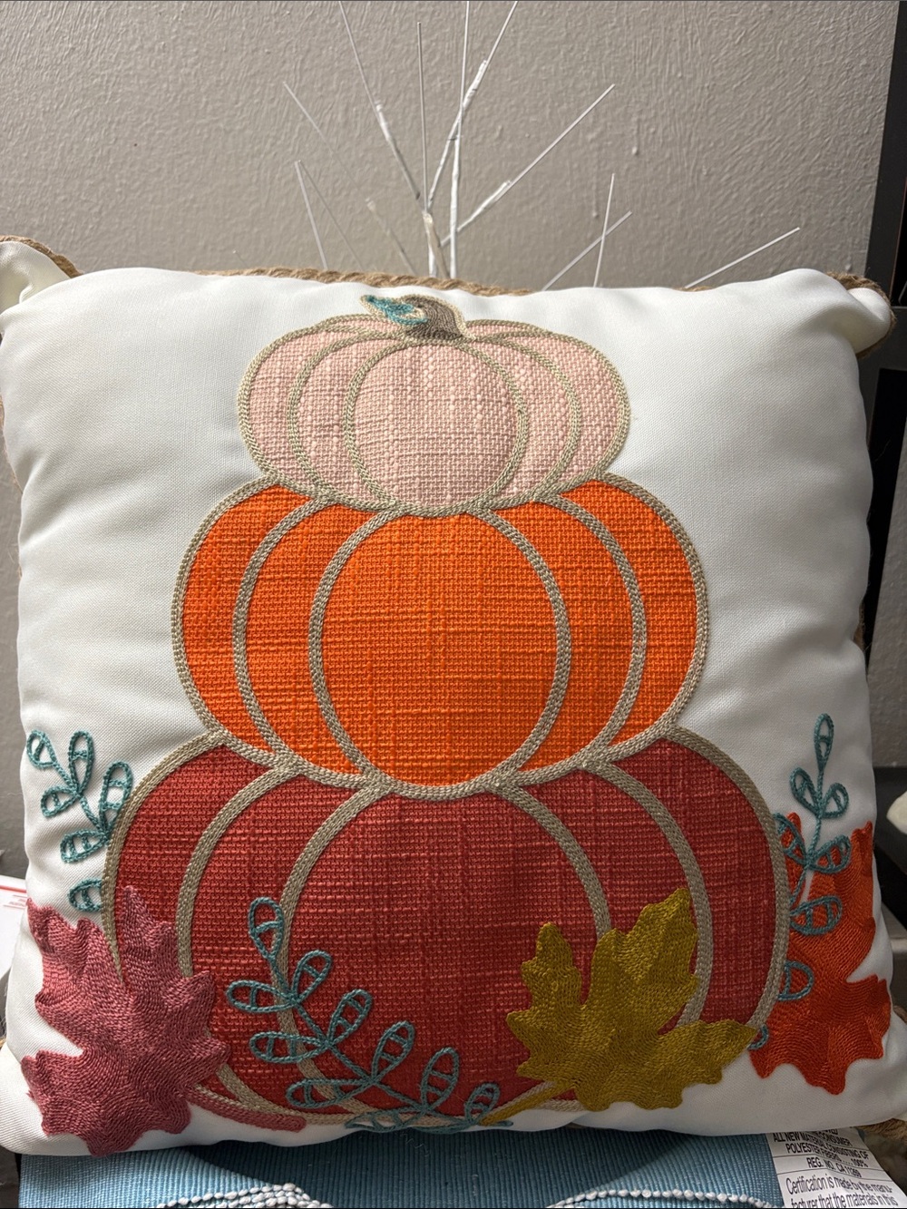 FALL Pumkin throw pillow NWOT🌸 never used !